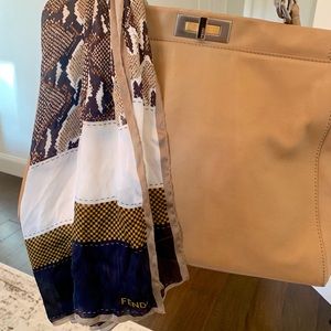 Fendi Leather Python Lined Large Peekaboo Bag